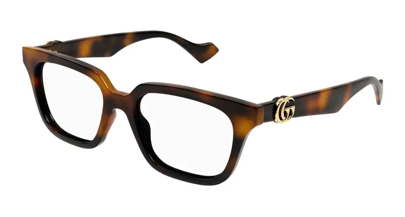 Gucci Donna GG1536O 002 Montature da vista Iniettato Havana Trasparente Cat Eye