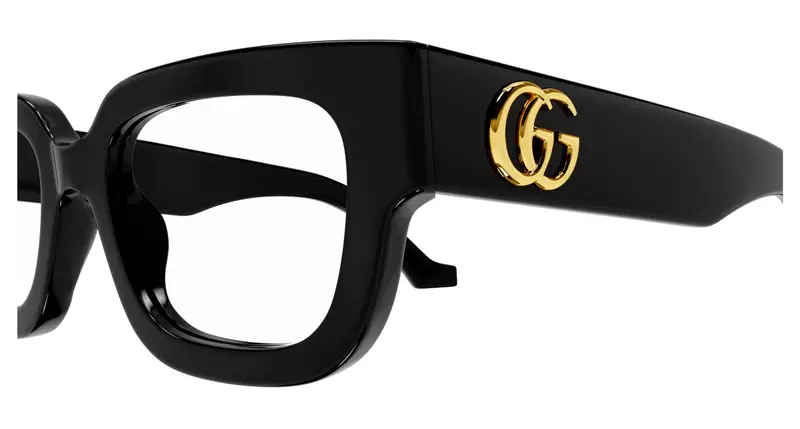 Gucci Donna GG1548O 001 Montature da vista Acetato Nero Trasparente Squadrata miniatura 2