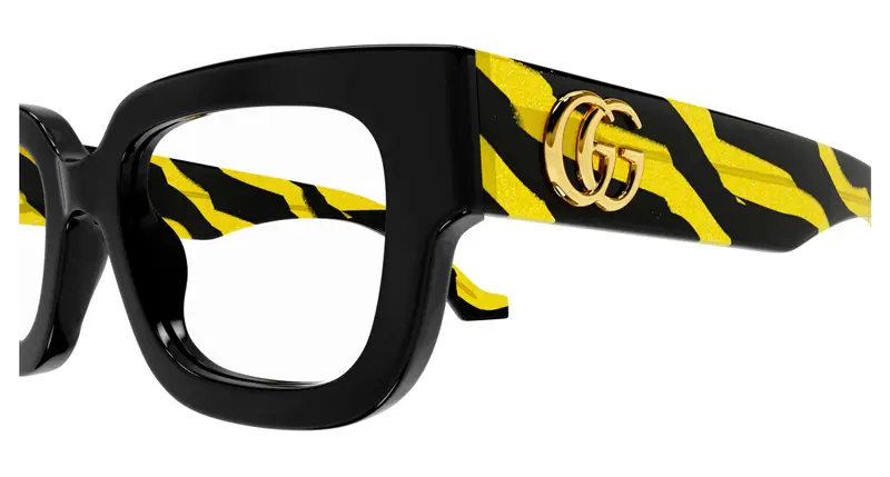 Gucci Donna GG1548O 006 Montature da vista Acetato Nero Trasparente Squadrata miniatura 2