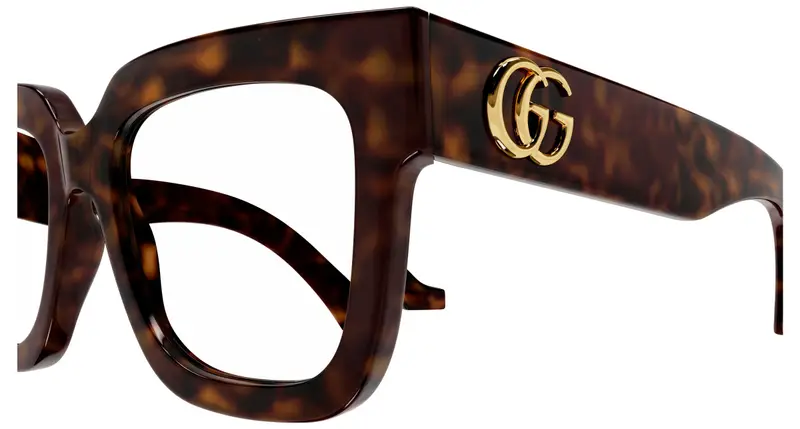 Gucci Donna GG1549O 002 Montature da vista Acetato Havana Trasparente Squadrata miniatura 2