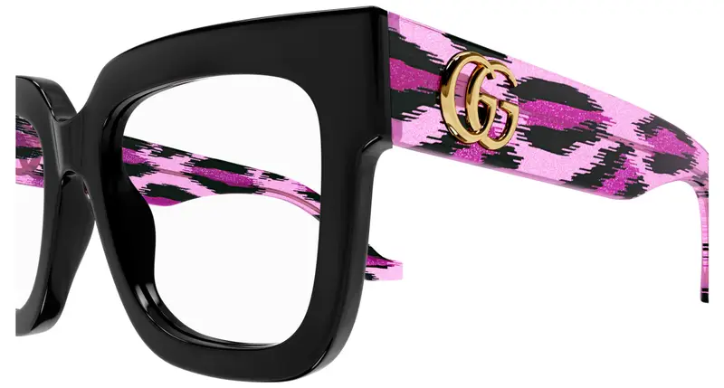 Gucci Donna GG1549O 003 Montature da vista Acetato Nero Trasparente Squadrata miniatura 2