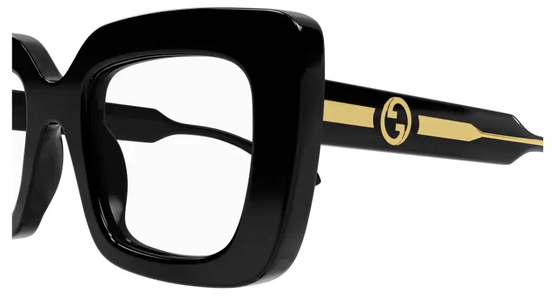 Donna GG1554O 001 Montature da vista Acetato Nero Trasparente Squadrata miniatura 3