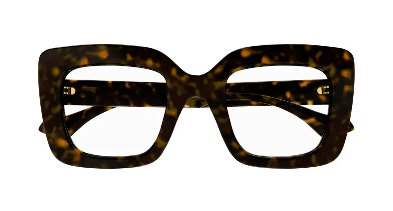 Donna GG1554O 002 Montature da vista Acetato Havana Trasparente Squadrata miniatura 2