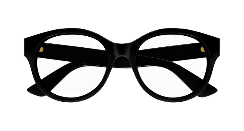 Donna GG1580O 001 Montature da vista Iniettato Nero Trasparente Rotonda miniatura 2