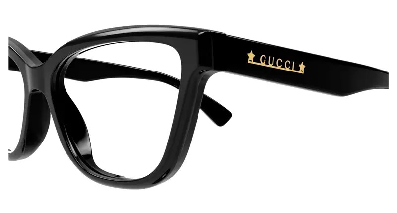 Gucci Donna GG1589O 001 Montature da vista Acetato Nero Trasparente Cat Eye miniatura 2