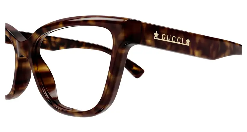 Gucci Donna GG1589O 002 Montature da vista Acetato Havana Trasparente Cat Eye miniatura 2
