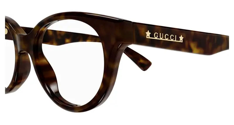 Gucci Donna GG1590O 005 Montature da vista Acetato Havana Trasparente Rotonda miniatura 2