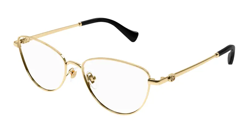 Gucci Donna GG1595O 001 Montature da vista Metallo Oro Trasparente Cat Eye