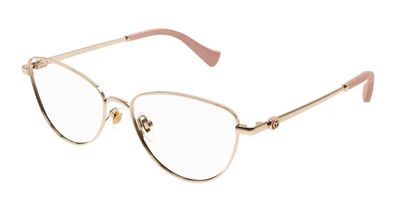 Gucci Donna GG1595O 002 Montature da vista Metallo Oro Trasparente Cat Eye