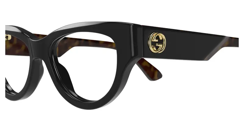 Gucci Donna GG1665O 005 Montature da vista Acetato Nero Trasparente Cat Eye miniatura 2