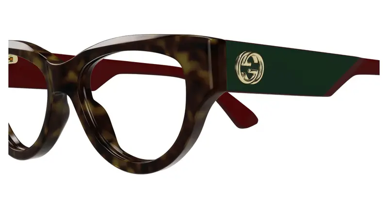 Gucci Donna GG1665O 006 Montature da vista Acetato Havana Trasparente Cat Eye miniatura 2