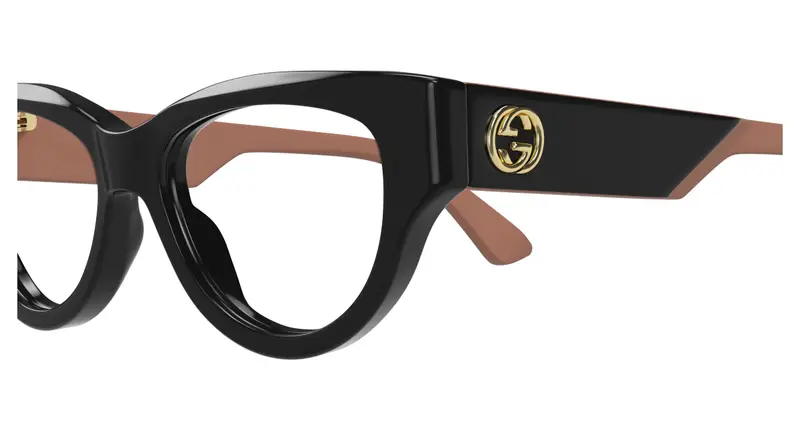 Gucci Donna GG1665O 008 Montature da vista Acetato Nero Trasparente Cat Eye miniatura 2
