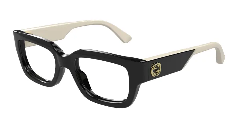 Donna GG1666O 005 Montature da vista Acetato Nero Trasparente Cat Eye