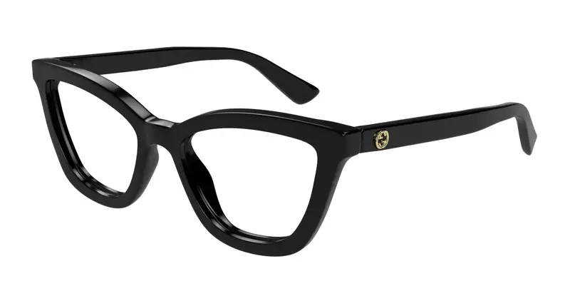 Gucci Donna GG1686O 001 Montature da vista Acetato Nero Trasparente Rotonda