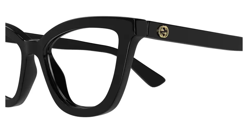 Gucci Donna GG1686O 001 Montature da vista Acetato Nero Trasparente Rotonda miniatura 2
