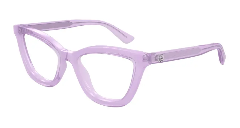 Gucci Donna GG1686O 004 Montature da vista Acetato Viola Trasparente Rotonda