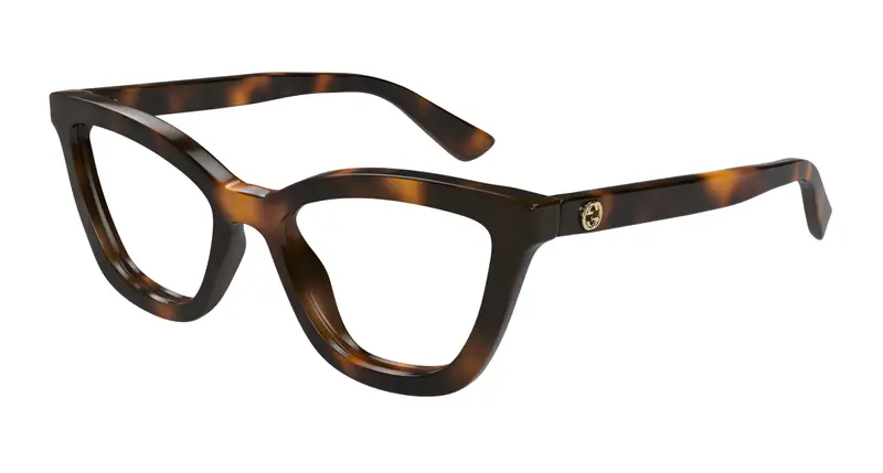 Gucci Donna GG1686O 006 Montature da vista Acetato Havana Trasparente Rotonda