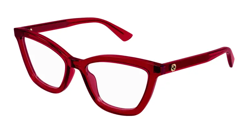 Donna GG1686O 009 Montature da vista Acetato Rosso Trasparente Rotonda