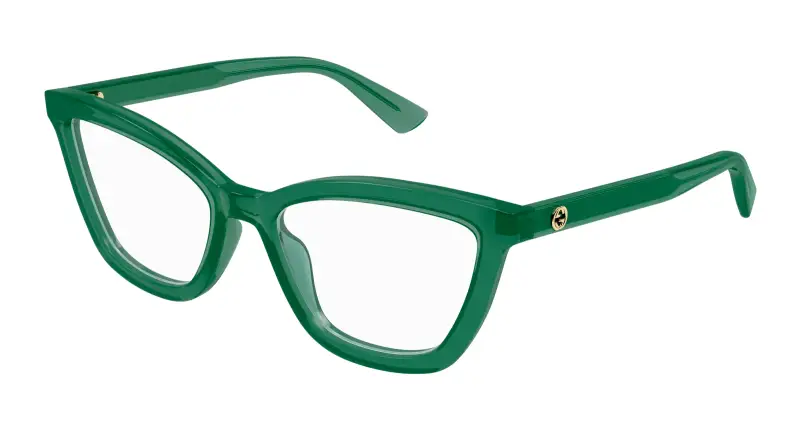 Donna GG1686O 010 Montature da vista Acetato Verde Trasparente Rotonda