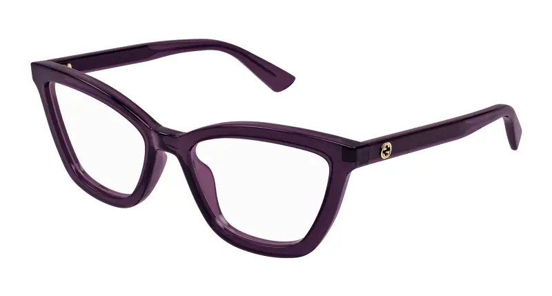 Donna GG1686O 011 Montature da vista Acetato Viola Trasparente Rotonda