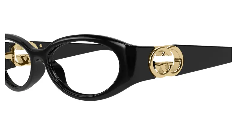 Gucci Donna GG1693O 001 Montature da vista Iniettato Nero Trasparente Rotonda miniatura 2