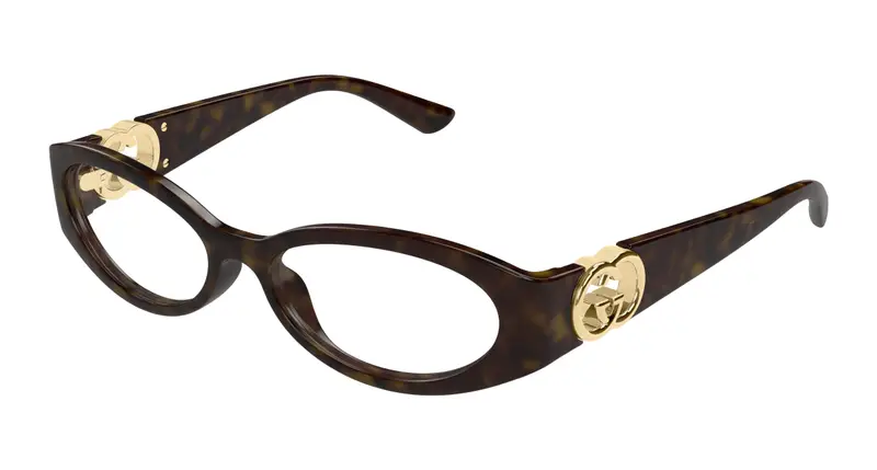 Gucci Donna GG1693O 002 Montature da vista Iniettato Havana Trasparente Rotonda