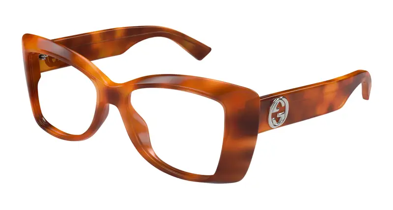 Gucci Donna GG1697O 002 Montature da vista Acetato Havana Trasparente Squadrata