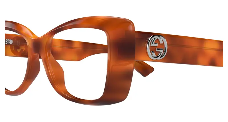 Gucci Donna GG1697O 002 Montature da vista Acetato Havana Trasparente Squadrata miniatura 2