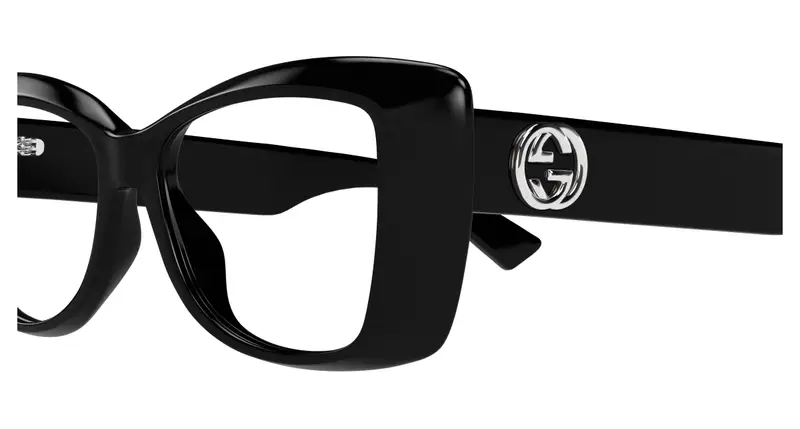 Gucci Donna GG1697O 003 Montature da vista Acetato Nero Trasparente Squadrata miniatura 2