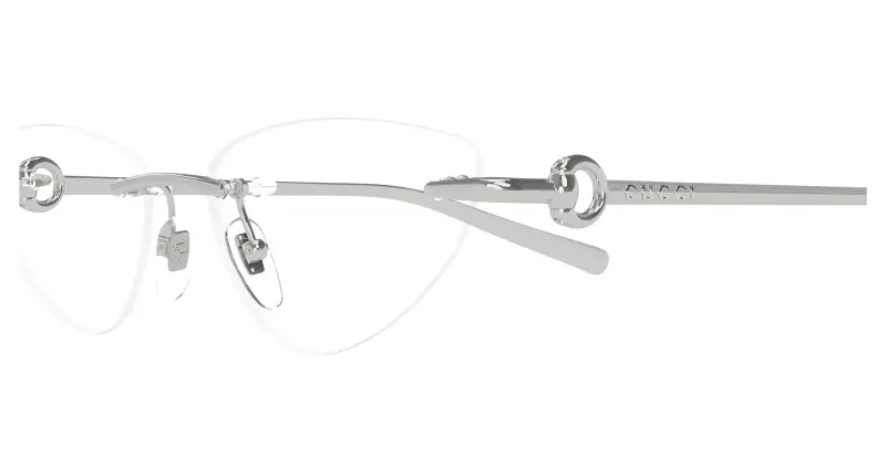 Donna GG1702O 001 Montature da vista Metallo Argento Trasparente Cat Eye miniatura 3