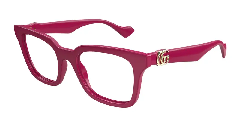 Gucci Donna GG1728O 004 Montature da vista Iniettato Rosso Trasparente Squadrata