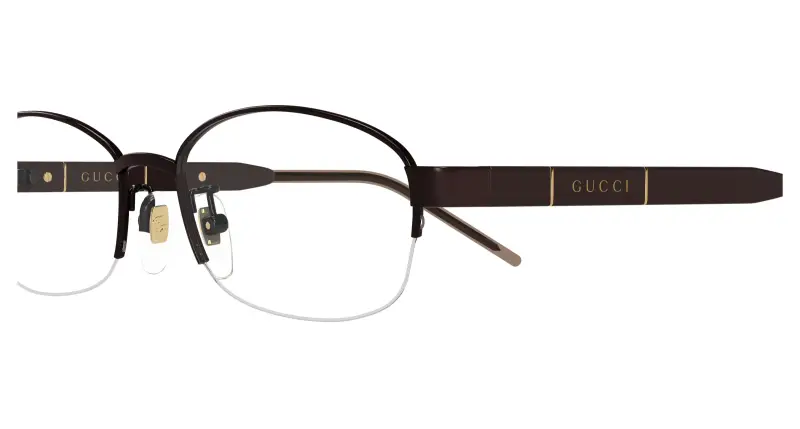 Donna GG1742OJ 002 Montature da vista Titanio Marrone Trasparente Rotonda miniatura 3