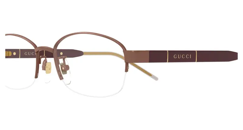 Donna GG1742OJ 003 Montature da vista Titanio Bordeaux Trasparente Rotonda miniatura 3