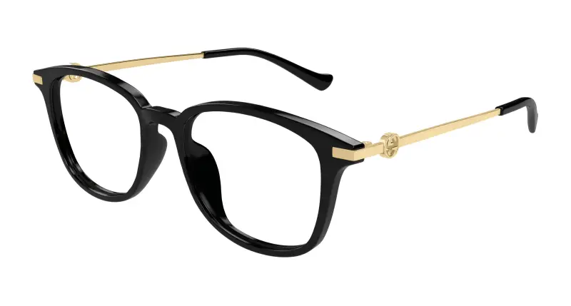 Donna GG1745OA 001 Montature da vista Acetato Nero Trasparente Rotonda