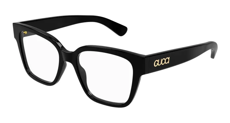 Gucci Donna GG1791O 001 Montature da vista Acetato Nero Trasparente Squadrata