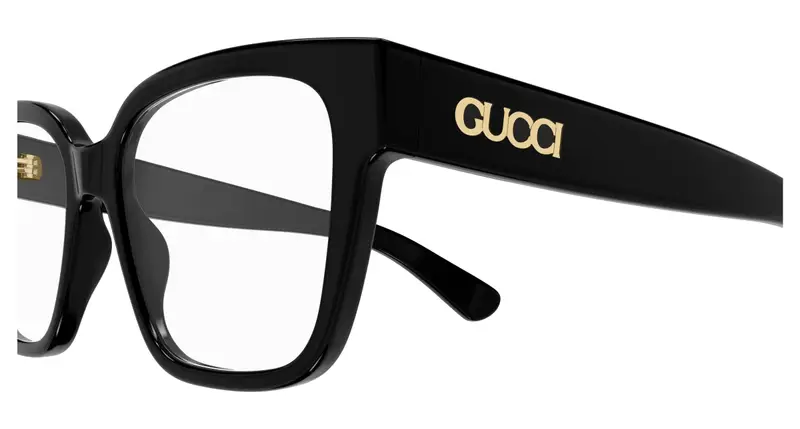 Gucci Donna GG1791O 001 Montature da vista Acetato Nero Trasparente Squadrata miniatura 2