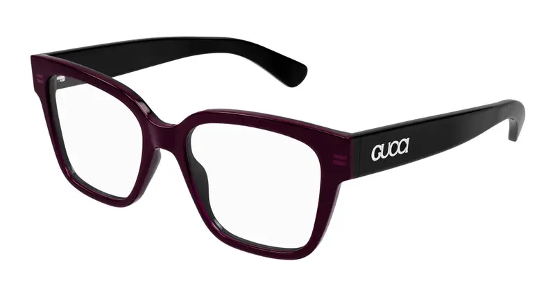 Gucci Donna GG1791O 003 Montature da vista Acetato Nero Trasparente Squadrata