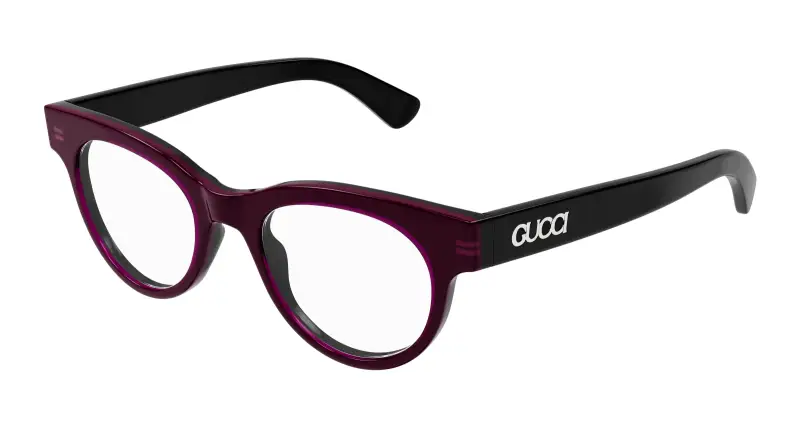 Donna GG1792O 003 Montature da vista Acetato Nero Trasparente Rotonda