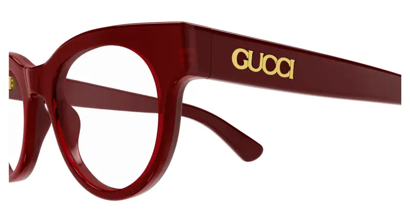 Donna GG1792O 004 Montature da vista Acetato Rosso Trasparente Rotonda miniatura 3