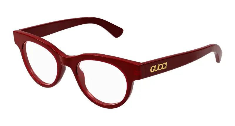 Donna GG1792O 004 Montature da vista Acetato Rosso Trasparente Rotonda