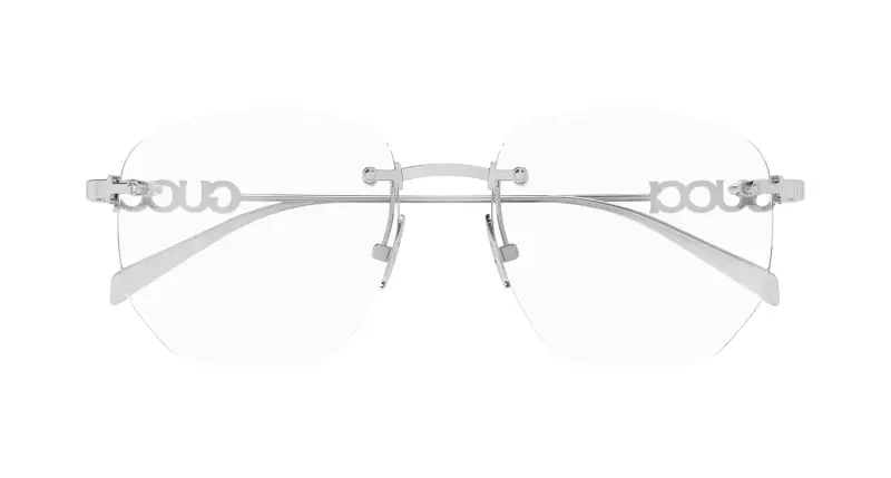 Donna GG1806O 004 Montature da vista Metallo Argento Trasparente Squadrata miniatura 2