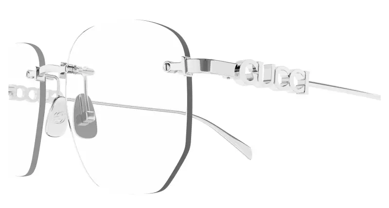 Donna GG1806O 004 Montature da vista Metallo Argento Trasparente Squadrata miniatura 3