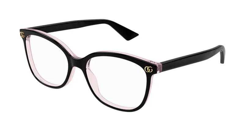 Gucci Donna GG1816O 007 Montature da vista Acetato Nero Trasparente Squadrata