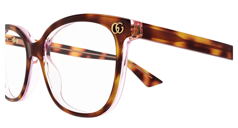 Gucci Donna GG1816O 008 Montature da vista Acetato Havana Trasparente Squadrata miniatura 2