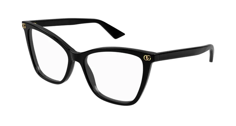Gucci Donna GG1817O 001 Montature da vista Acetato Nero Trasparente Cat Eye