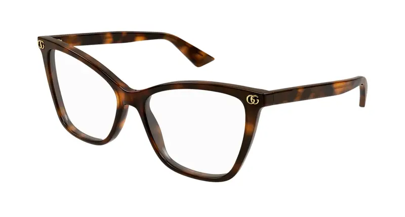 Gucci Donna GG1817O 002 Montature da vista Acetato Havana Trasparente Cat Eye