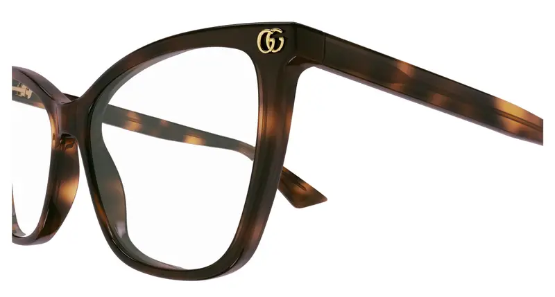 Gucci Donna GG1817O 002 Montature da vista Acetato Havana Trasparente Cat Eye miniatura 2