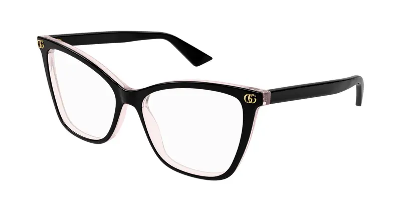 Gucci Donna GG1817O 003 Montature da vista Acetato Nero Trasparente Cat Eye