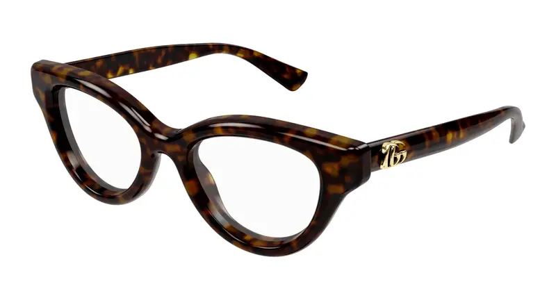 Gucci Donna GG1832O 002 Montature da vista Iniettato Havana Trasparente Cat Eye
