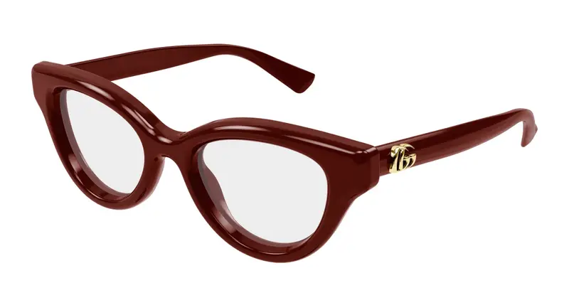 Gucci Donna GG1832O 003 Montature da vista Iniettato Bordeaux Trasparente Cat Eye